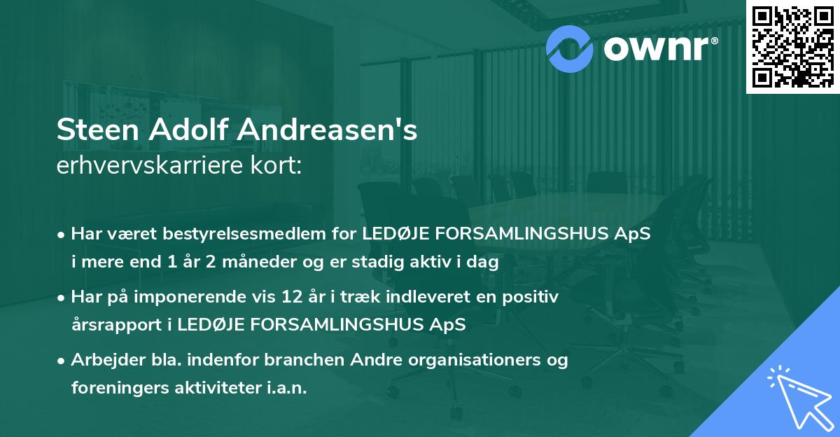 Steen Adolf Andreasen's erhvervskarriere kort