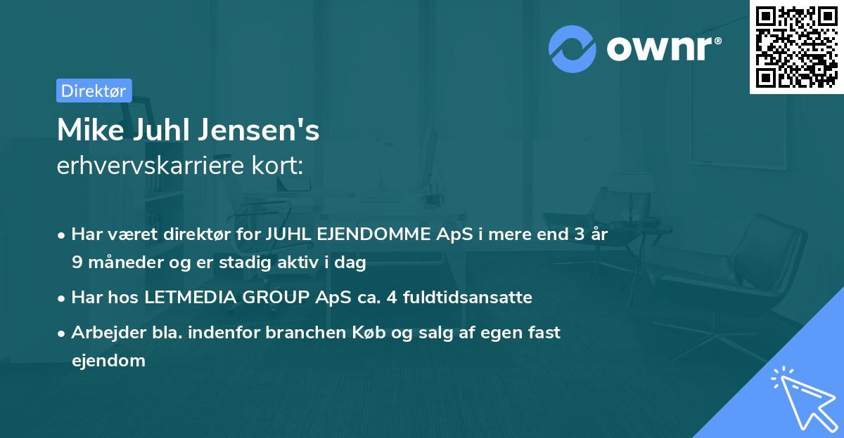 Mike Juhl Jensen's erhvervskarriere kort