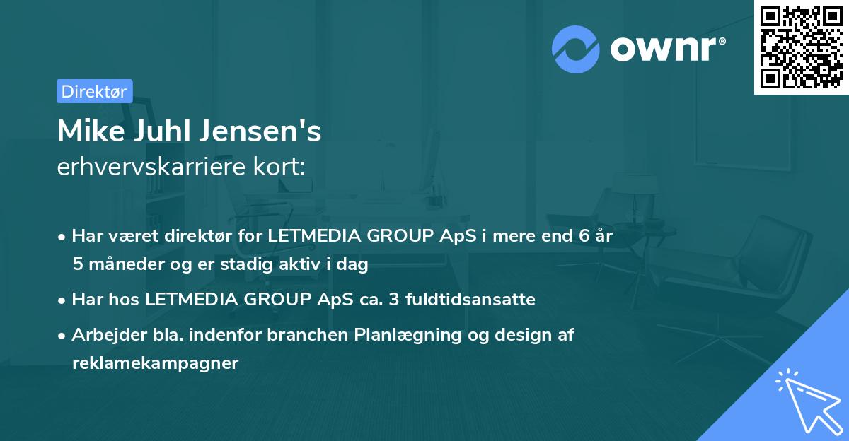 Mike Juhl Jensen's erhvervskarriere kort