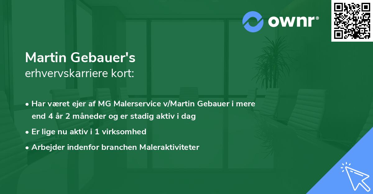 Martin Gebauer's erhvervskarriere kort