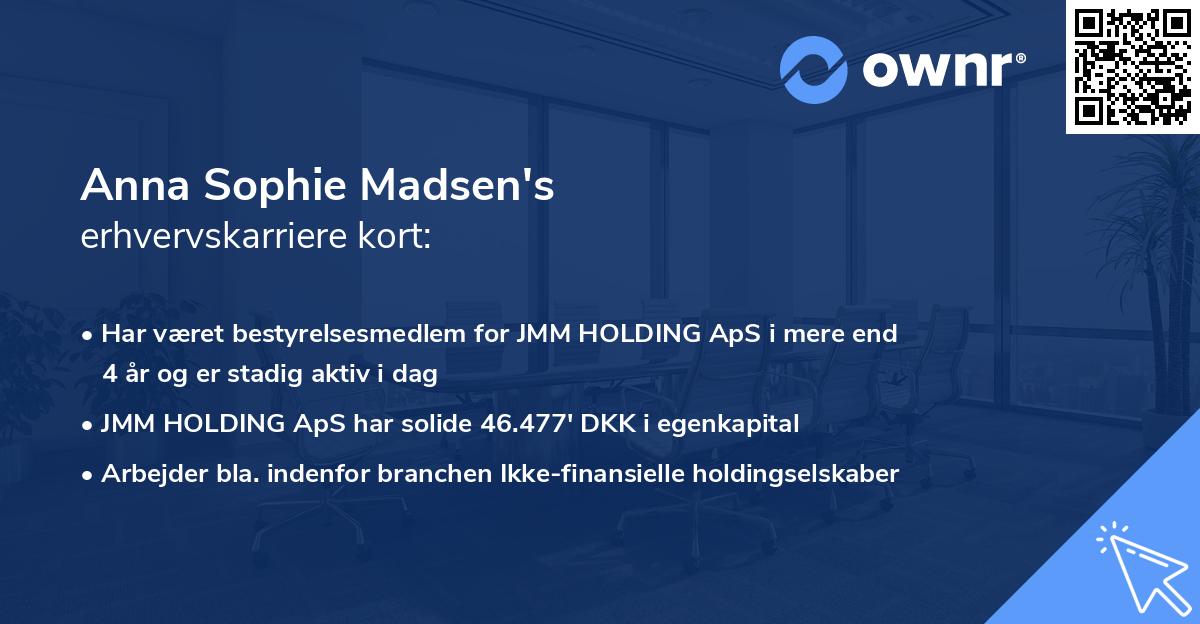 Anna Sophie Madsen's erhvervskarriere kort