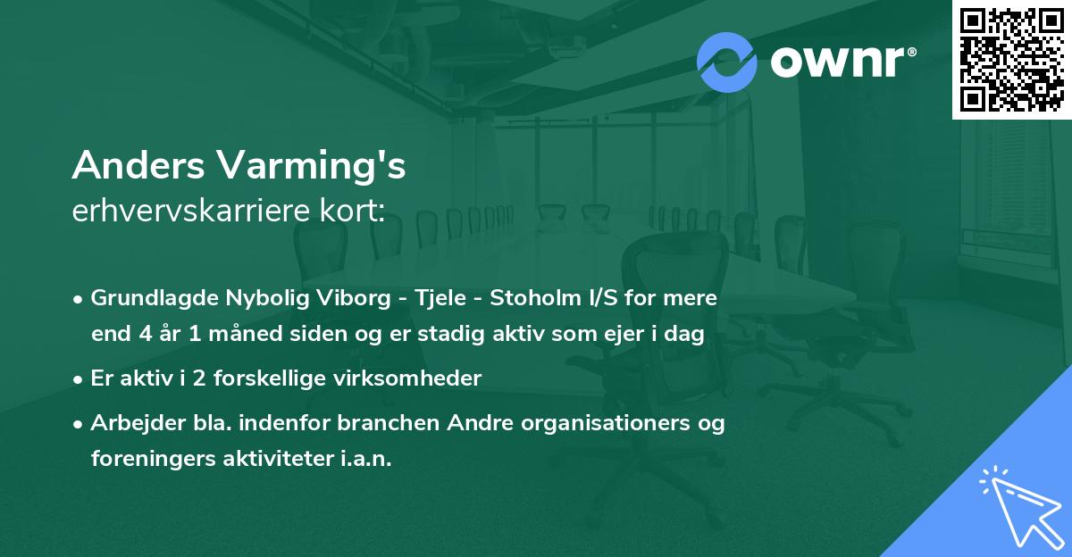 Anders Varming's erhvervskarriere kort