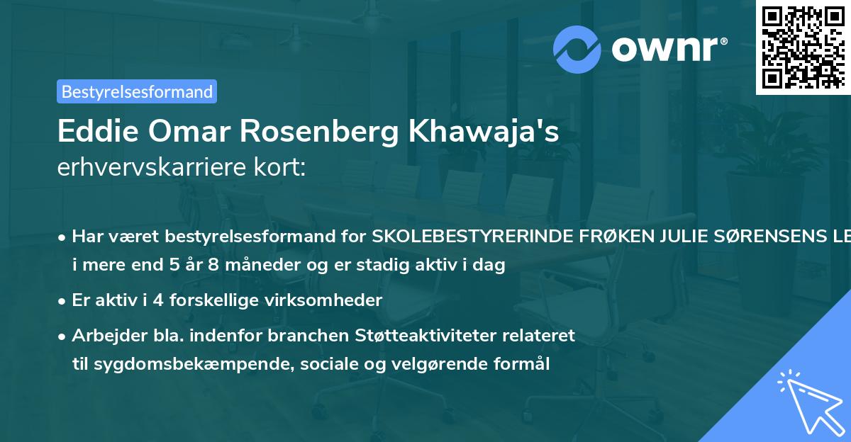 Eddie Omar Rosenberg Khawaja's erhvervskarriere kort