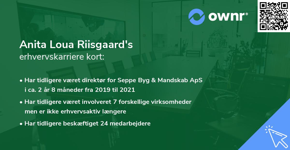 Anita Loua Riisgaard's erhvervskarriere kort