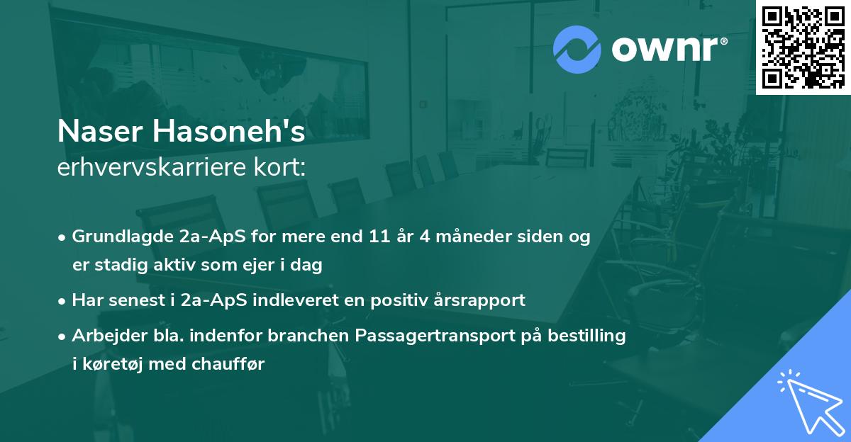 Naser Hasoneh's erhvervskarriere kort