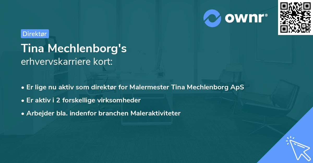 Tina Mechlenborg's erhvervskarriere kort