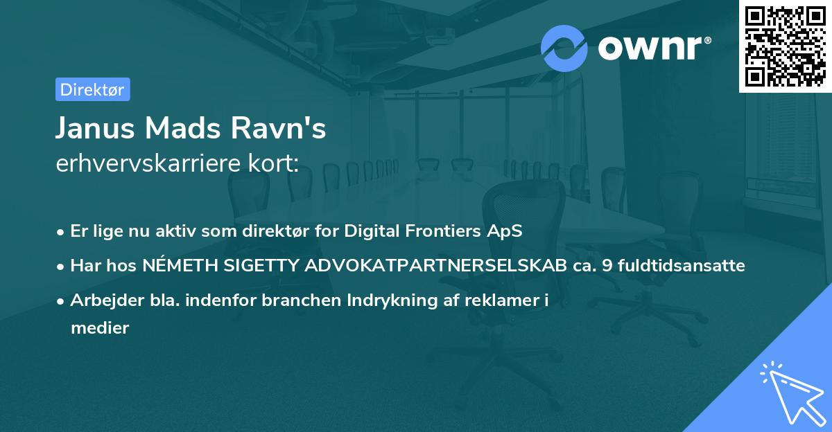 Janus Mads Ravn's erhvervskarriere kort