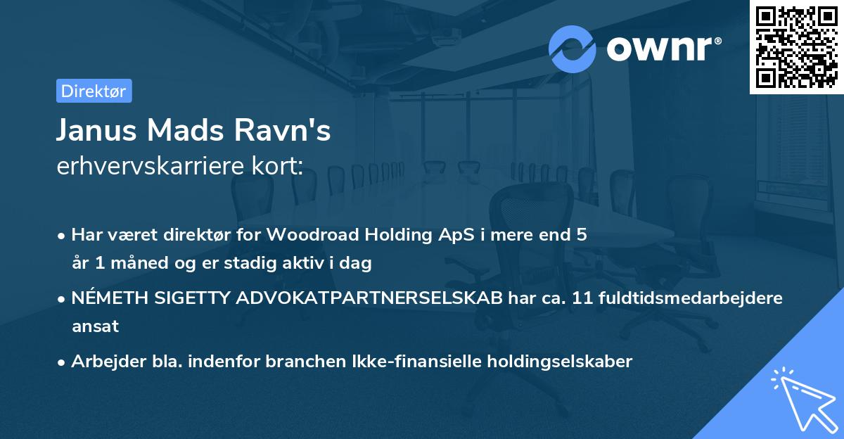 Janus Mads Ravn's erhvervskarriere kort