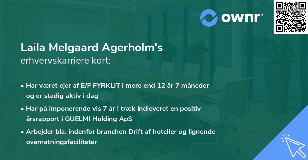 Laila Melgaard Agerholm's erhvervskarriere kort