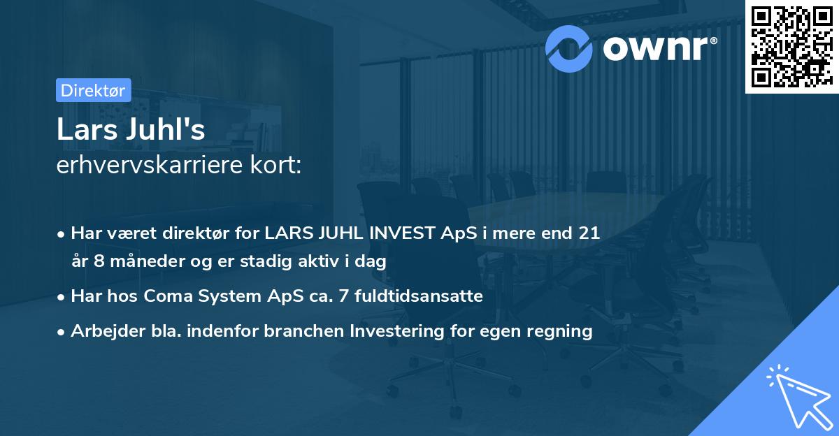 Lars Juhl's erhvervskarriere kort