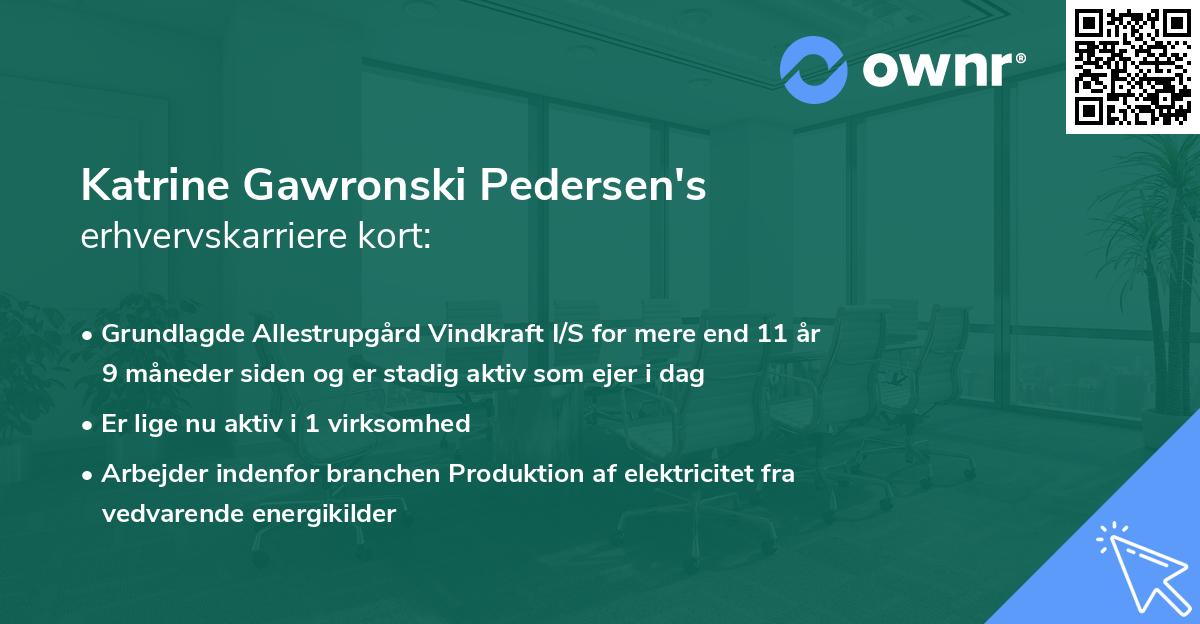 Katrine Gawronski Pedersen's erhvervskarriere kort
