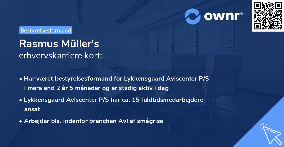 Rasmus Müller's erhvervskarriere kort