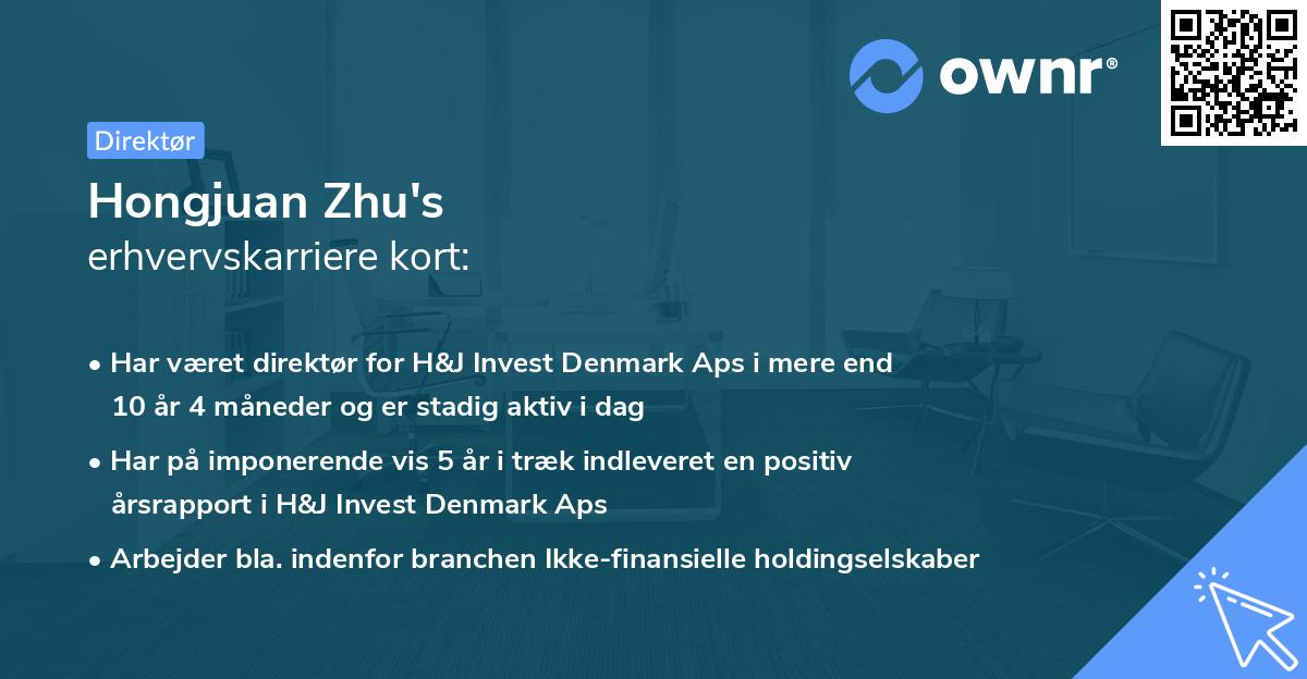 Hongjuan Zhu's erhvervskarriere kort