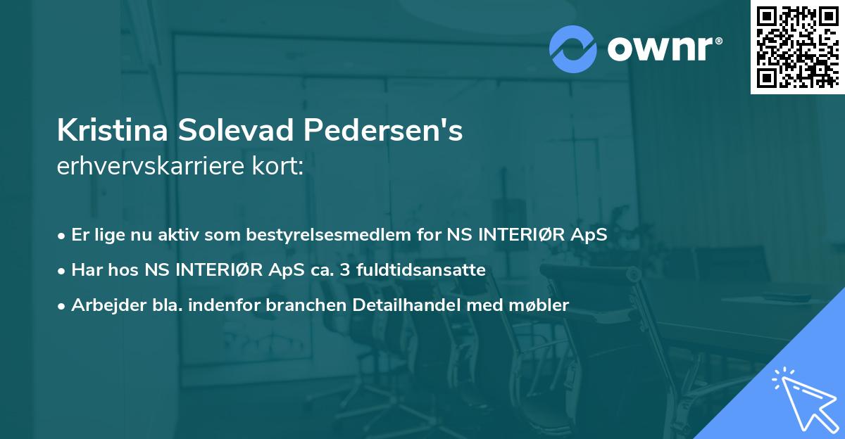 Kristina Solevad Pedersen's erhvervskarriere kort