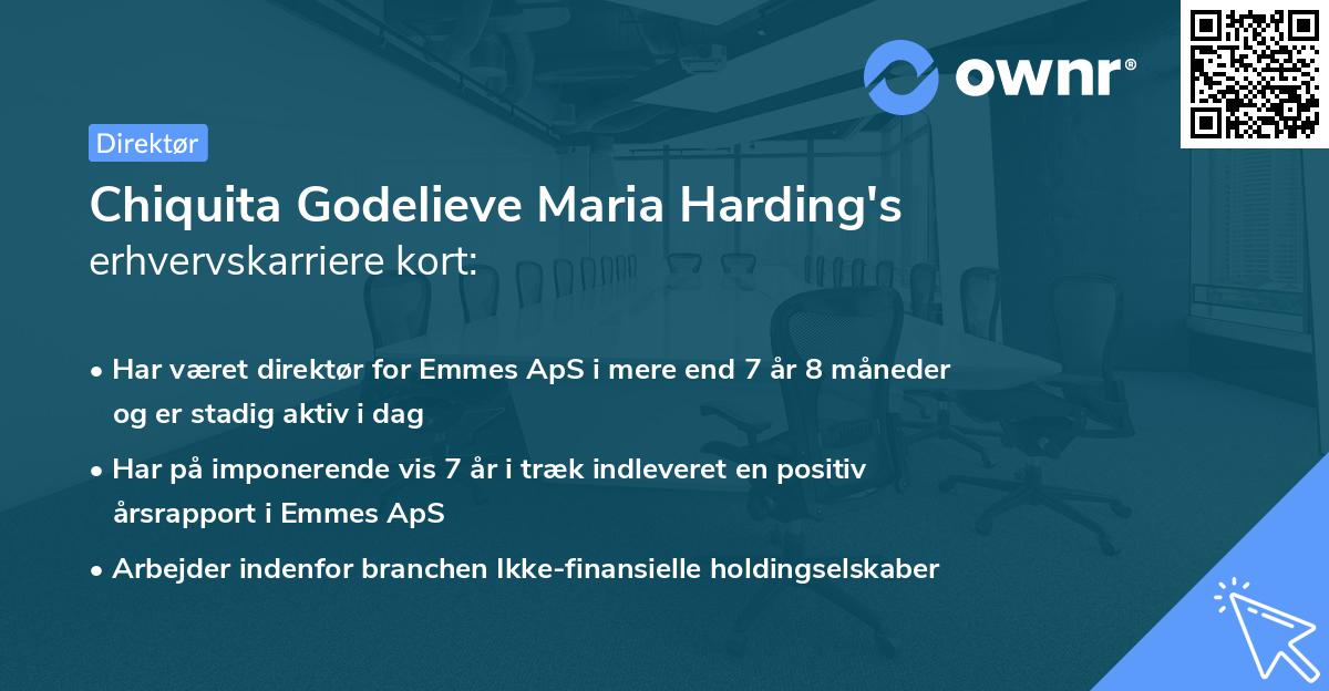 Chiquita Godelieve Maria Harding's erhvervskarriere kort