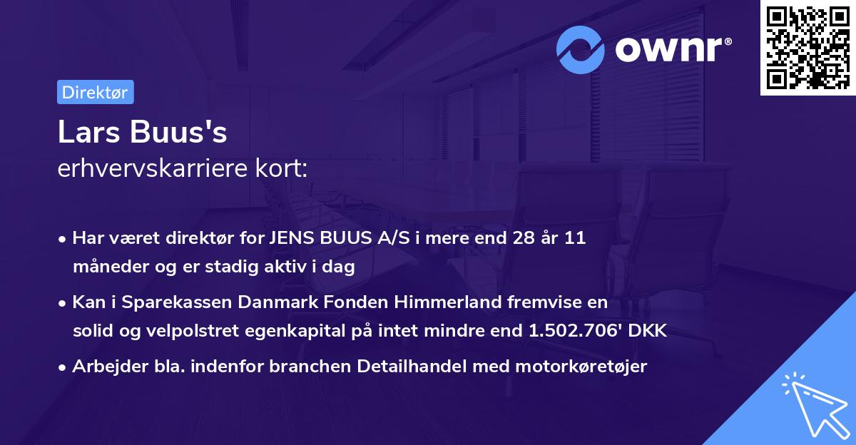 Lars Buus's erhvervskarriere kort