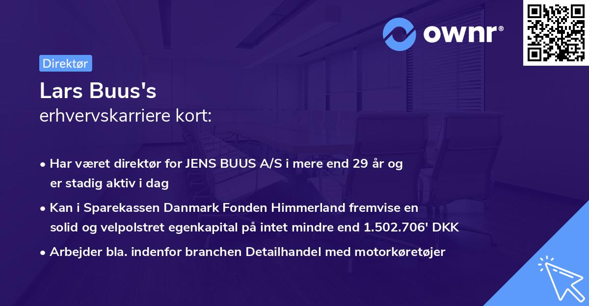 Lars Buus's erhvervskarriere kort