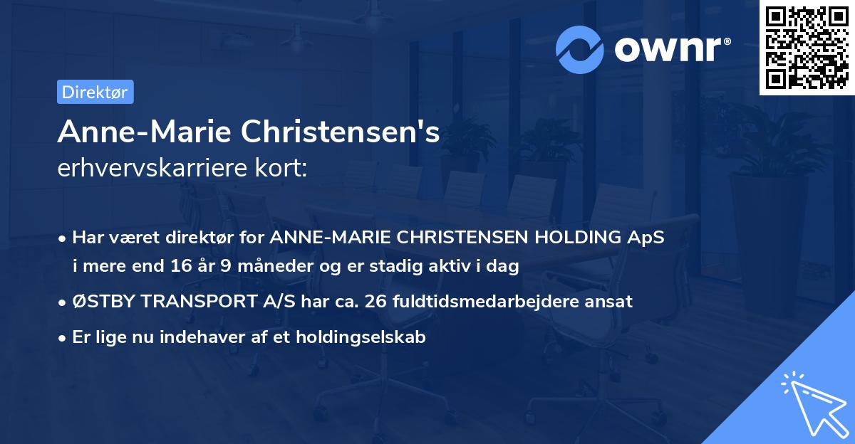 Anne-Marie Christensen's erhvervskarriere kort