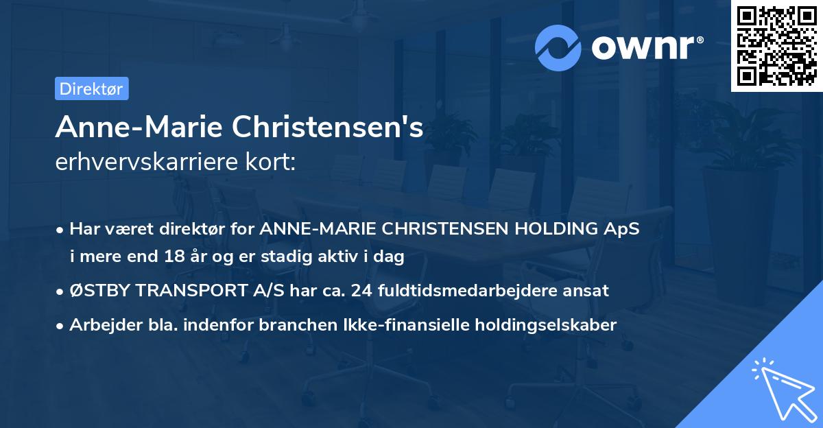 Anne-Marie Christensen's erhvervskarriere kort