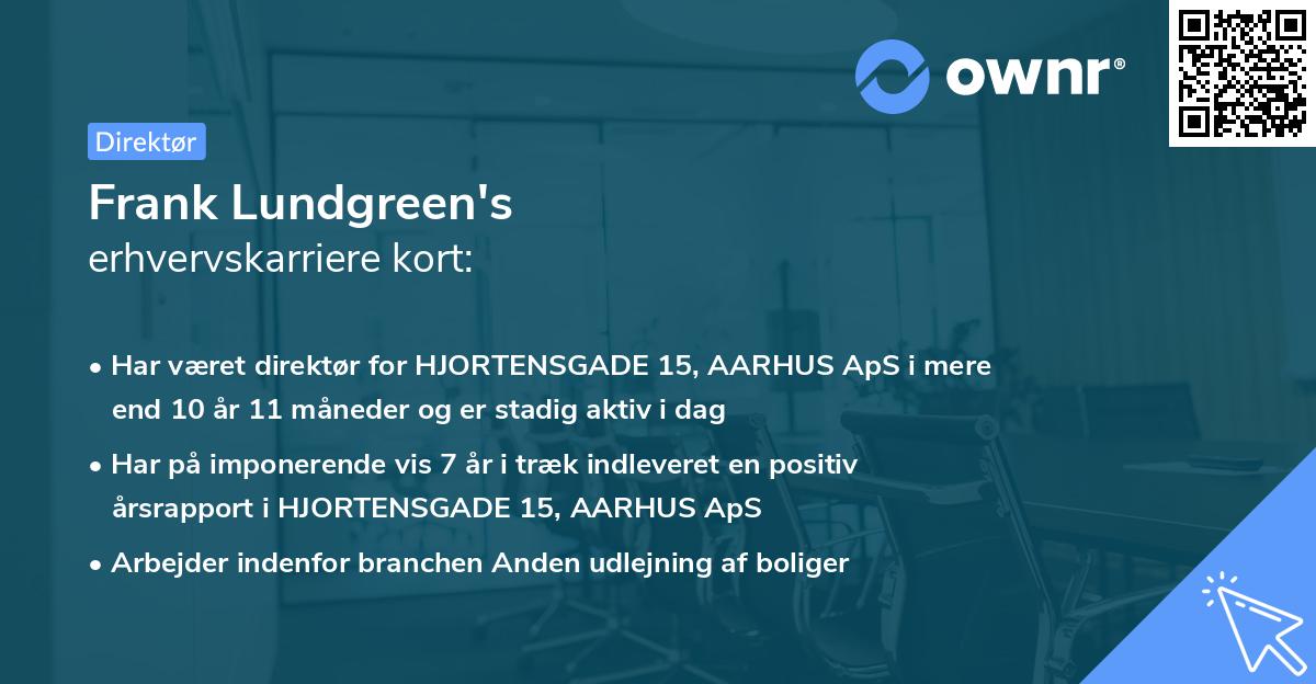 Frank Lundgreen's erhvervskarriere kort