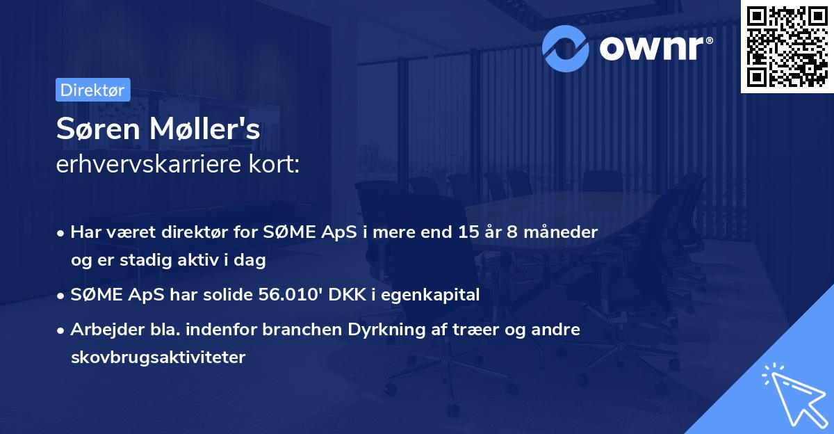 Søren Møller's erhvervskarriere kort
