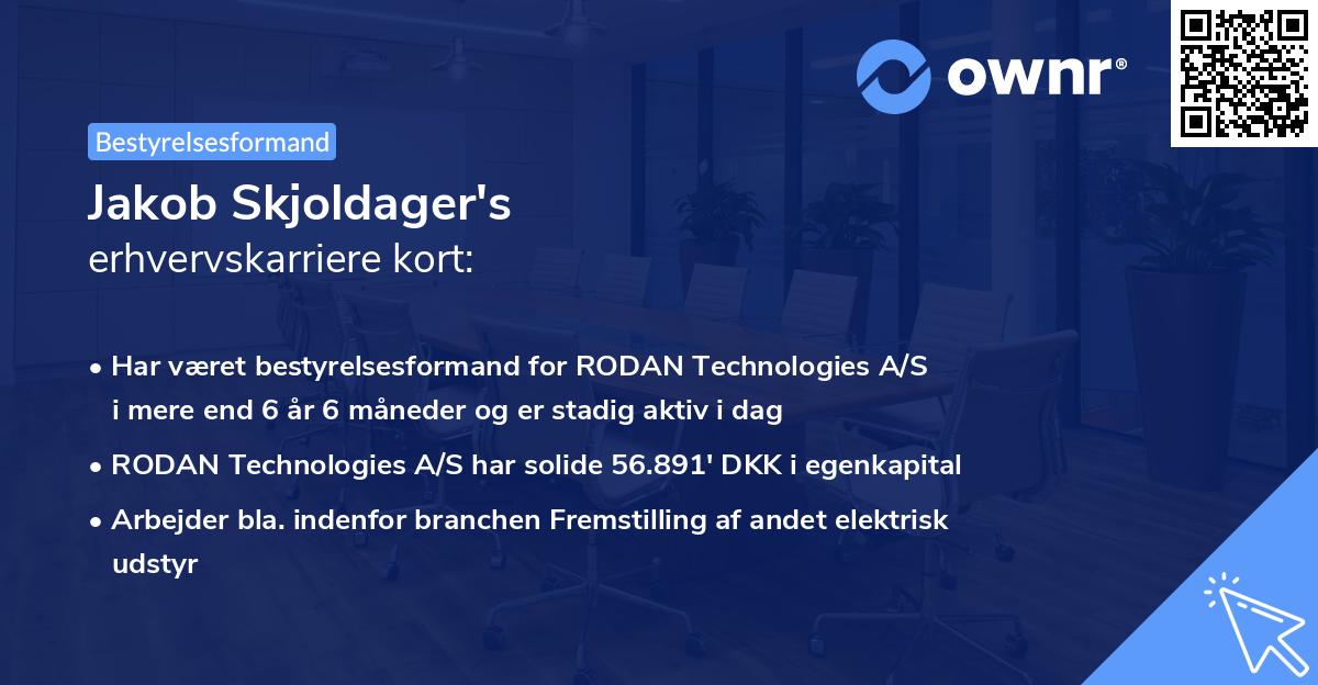 Jakob Skjoldager's erhvervskarriere kort