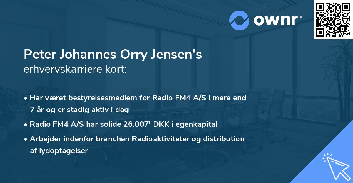 Peter Johannes Orry Jensen's erhvervskarriere kort