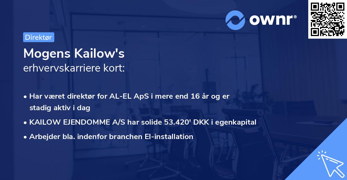 Mogens Kailow's erhvervskarriere kort
