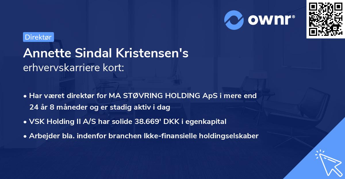 Annette Sindal Kristensen's erhvervskarriere kort