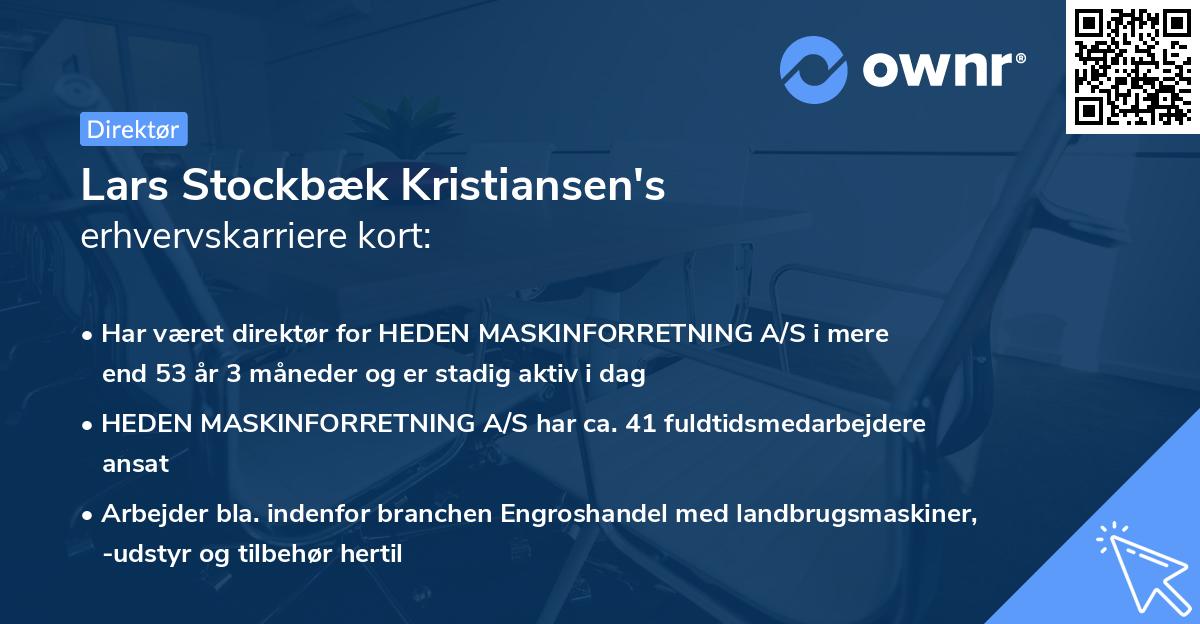 Lars Stockbæk Kristiansen's erhvervskarriere kort