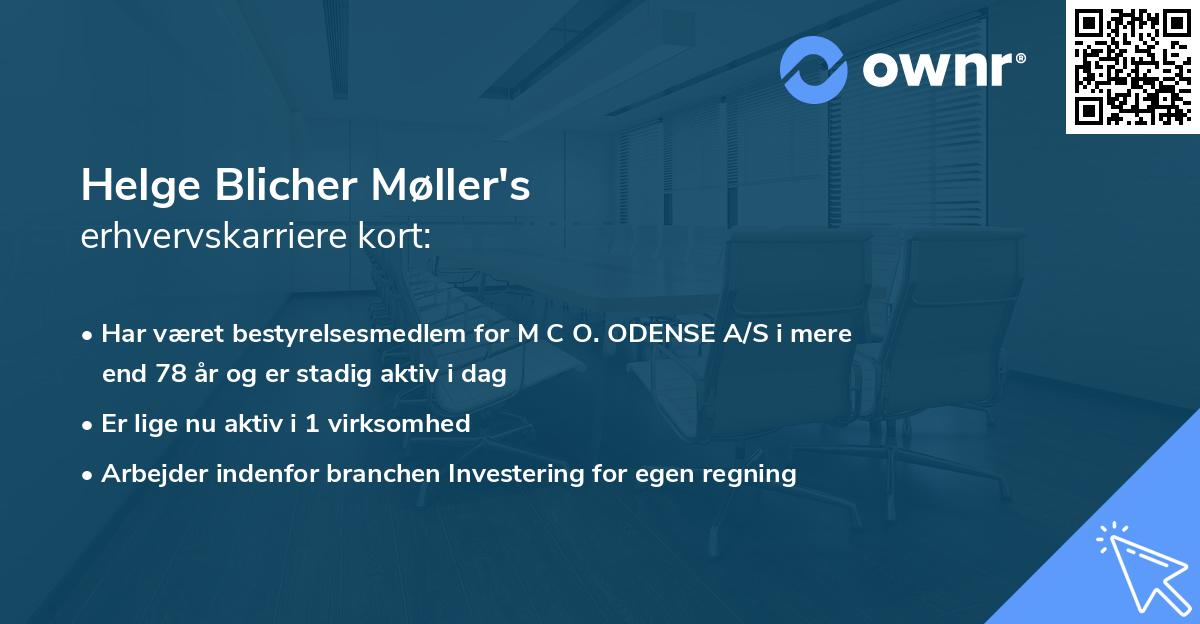 Helge Blicher Møller's erhvervskarriere kort