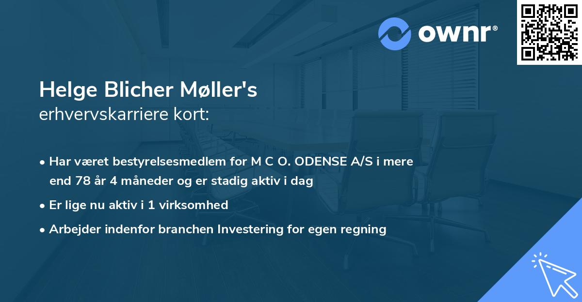 Helge Blicher Møller's erhvervskarriere kort