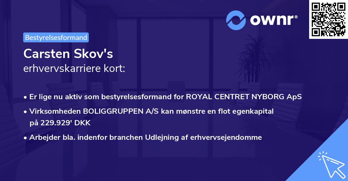 Carsten Skov's erhvervskarriere kort