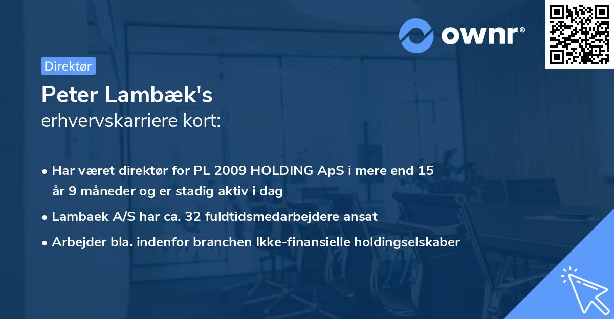 Peter Lambæk's erhvervskarriere kort