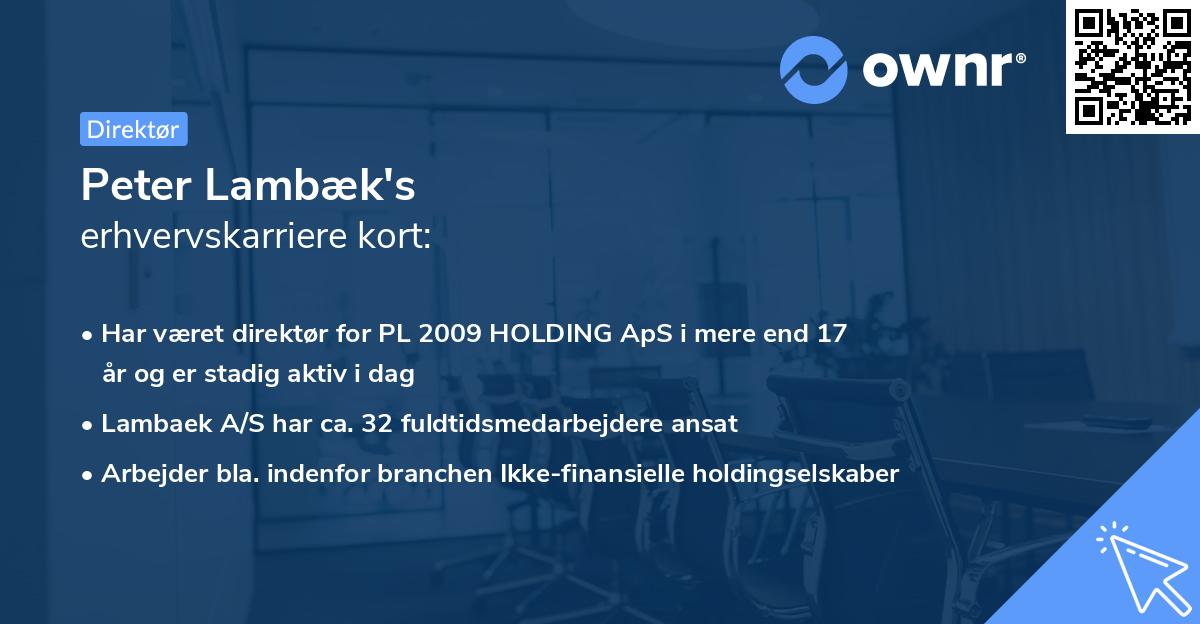 Peter Lambæk's erhvervskarriere kort