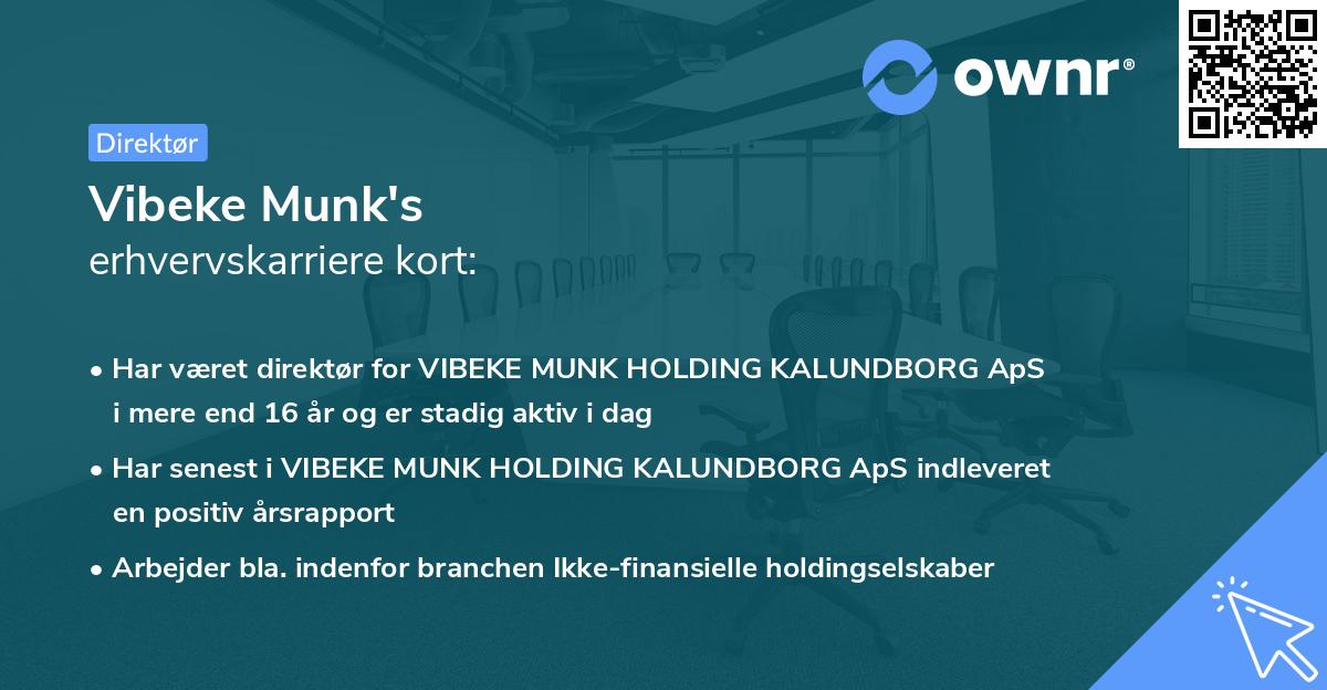 Vibeke Munk's erhvervskarriere kort