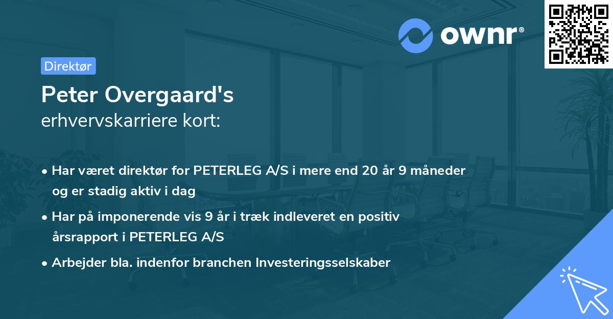 Peter Overgaard's erhvervskarriere kort