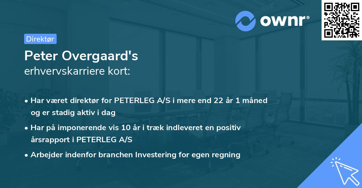 Peter Overgaard's erhvervskarriere kort