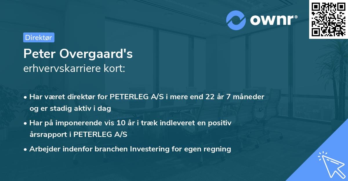 Peter Overgaard's erhvervskarriere kort
