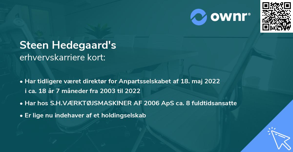Steen Hedegaard's erhvervskarriere kort