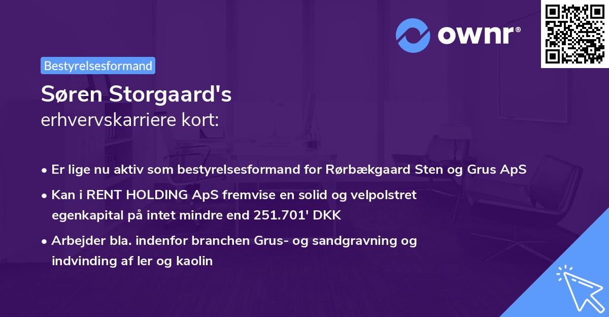 Søren Storgaard's erhvervskarriere kort