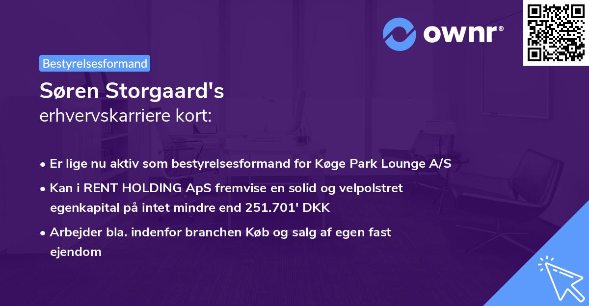 Søren Storgaard's erhvervskarriere kort