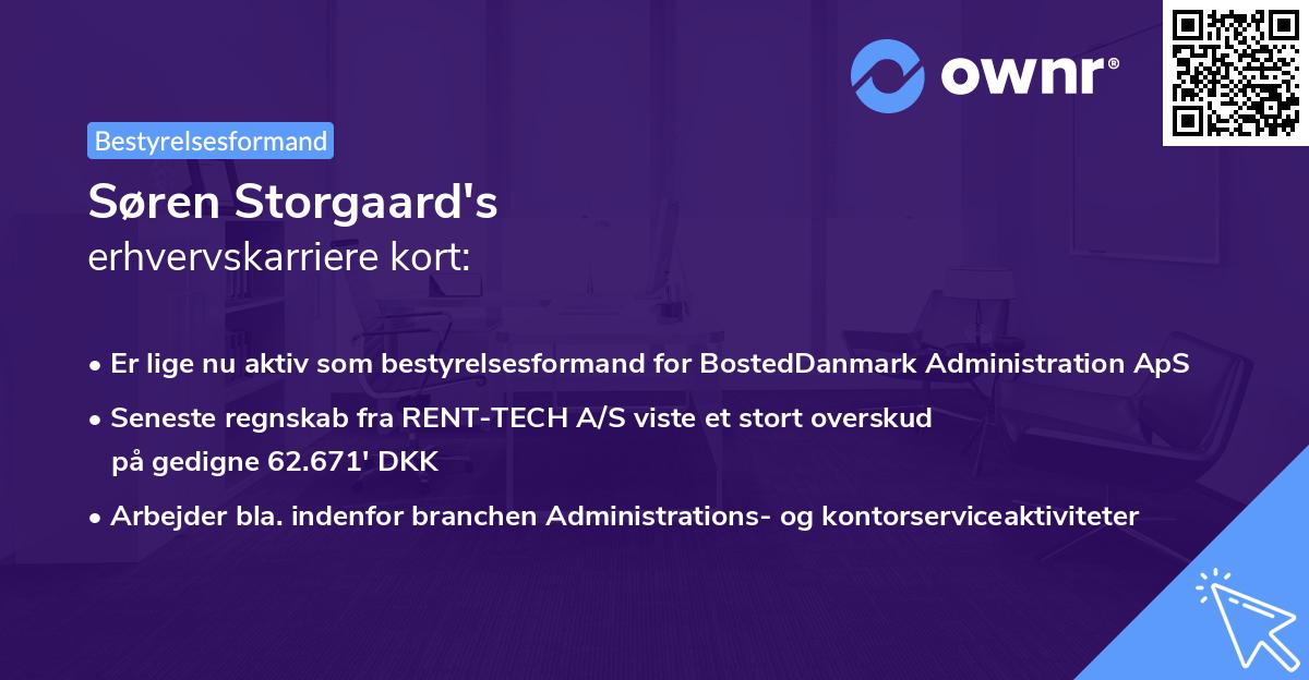 Søren Storgaard's erhvervskarriere kort
