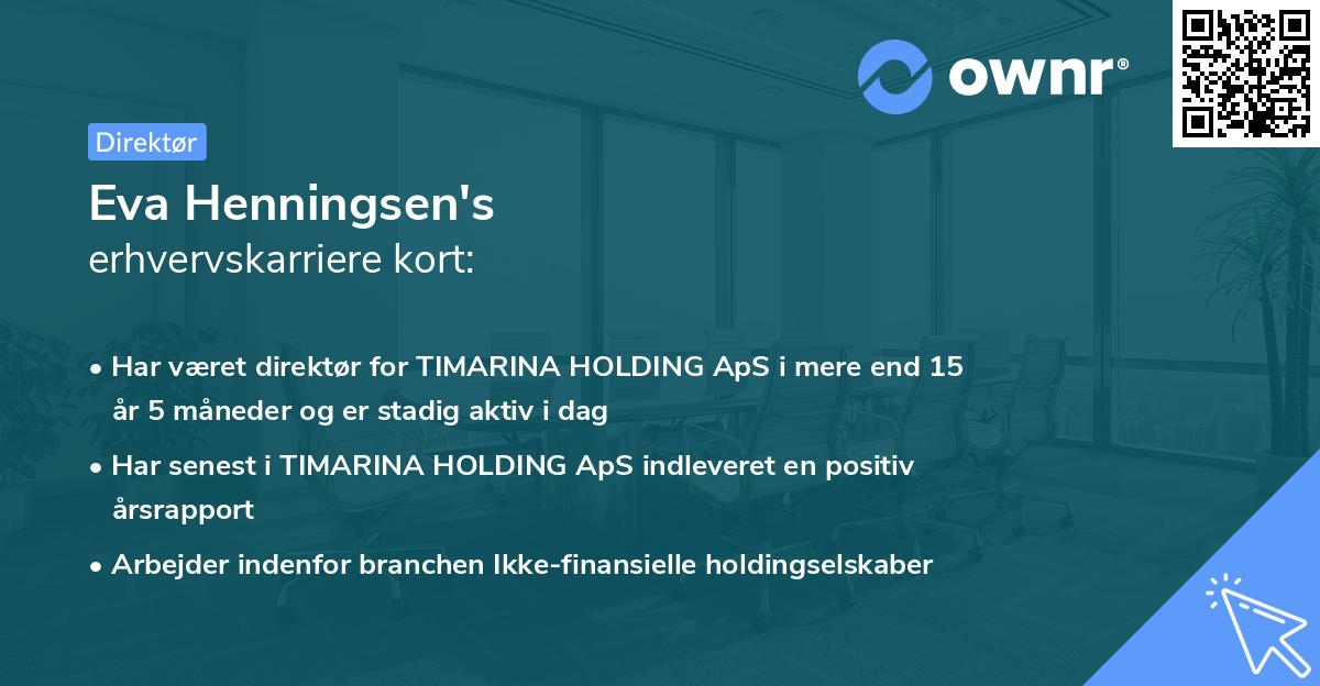 Eva Henningsen's erhvervskarriere kort
