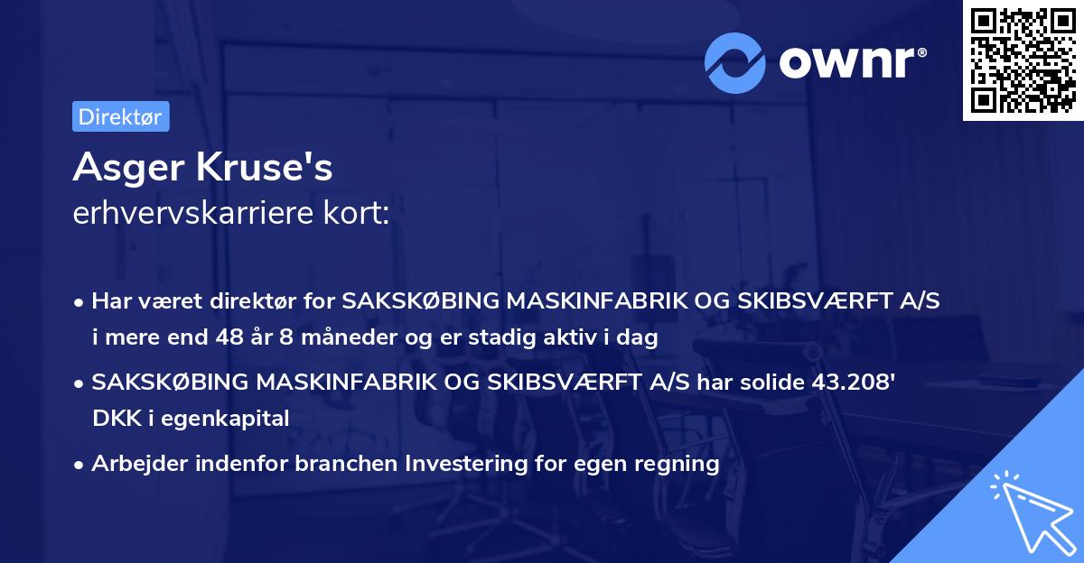 Asger Kruse's erhvervskarriere kort