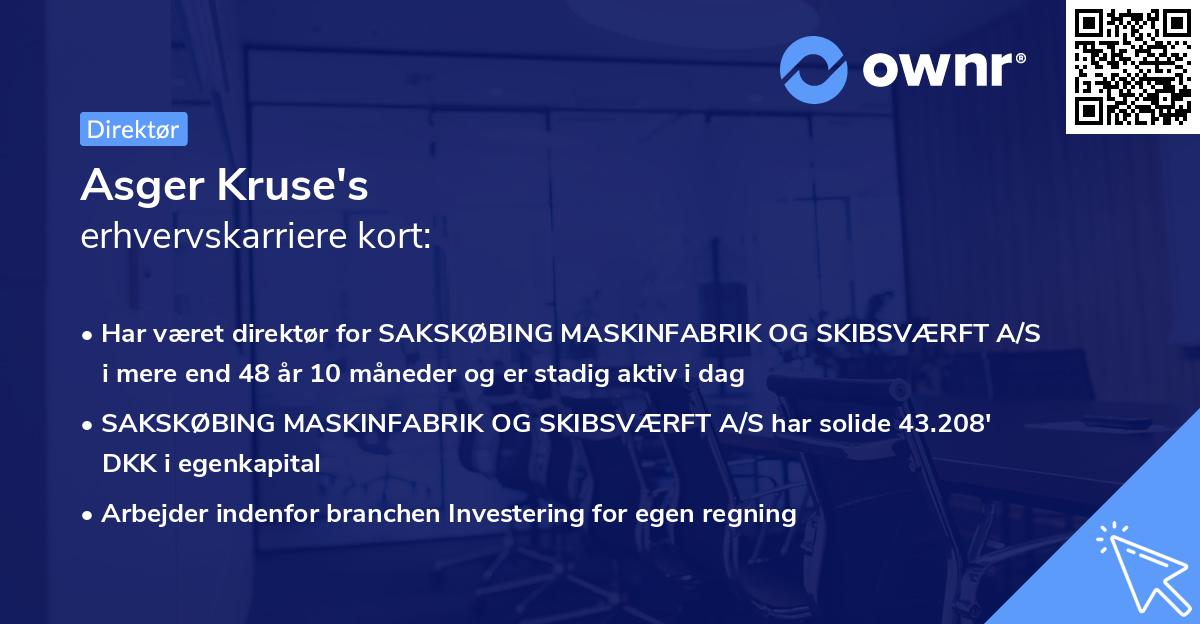 Asger Kruse's erhvervskarriere kort