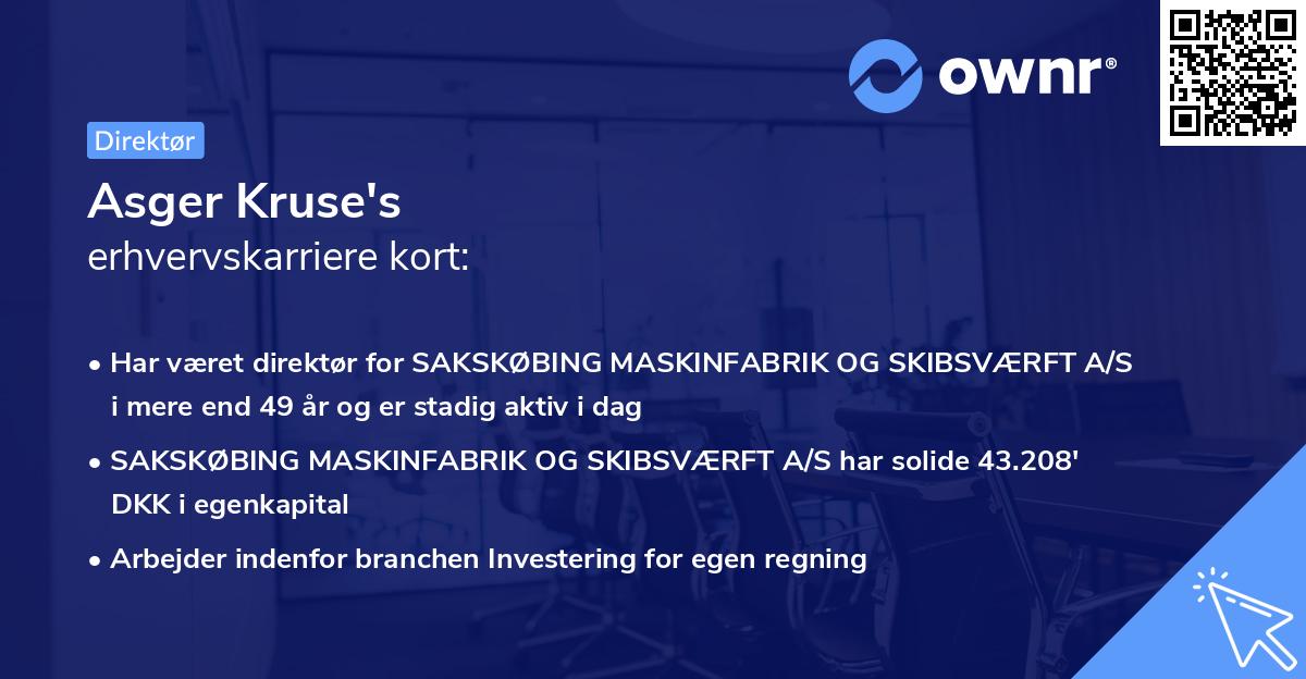 Asger Kruse's erhvervskarriere kort