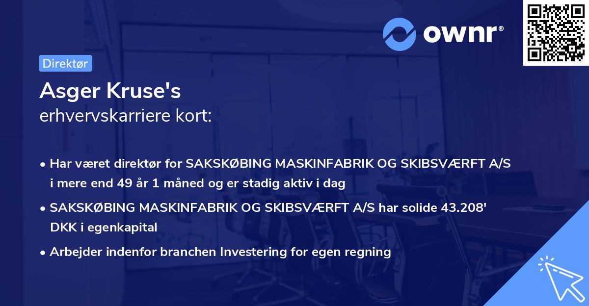 Asger Kruse's erhvervskarriere kort