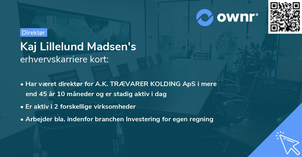 Kaj Lillelund Madsen's erhvervskarriere kort