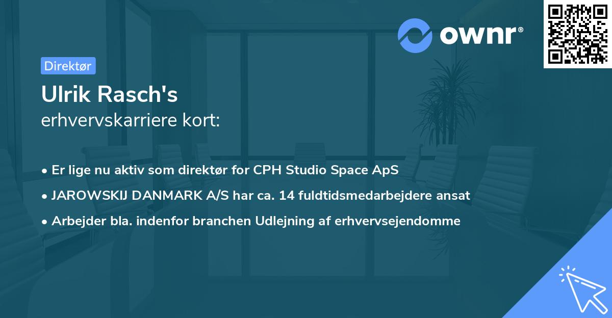 Ulrik Rasch's erhvervskarriere kort